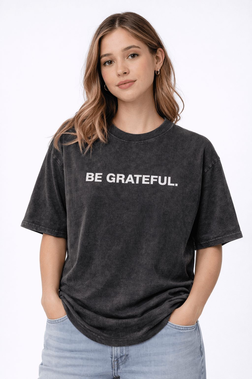 Be Grateful Tee — Acid Black - GENESIAH