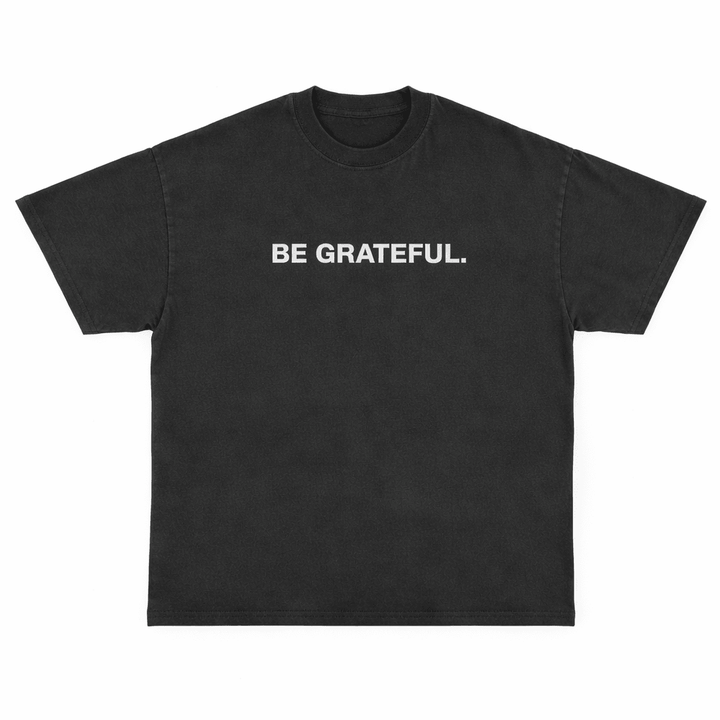 Be Grateful Tee — Acid Black - GENESIAH
