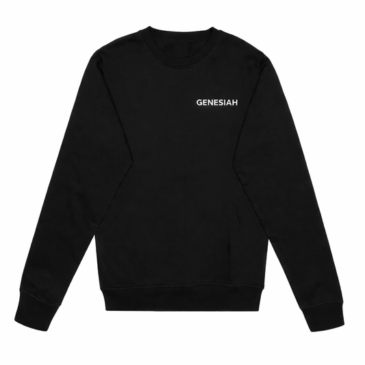 Genesiah wordmark Christian crewneck sweatshirt black
